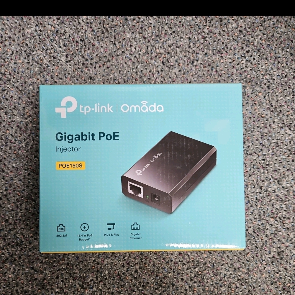 Qty. 2 Open BoxTP-Link Omada Gigabit PoE Injector - Black and Yellow